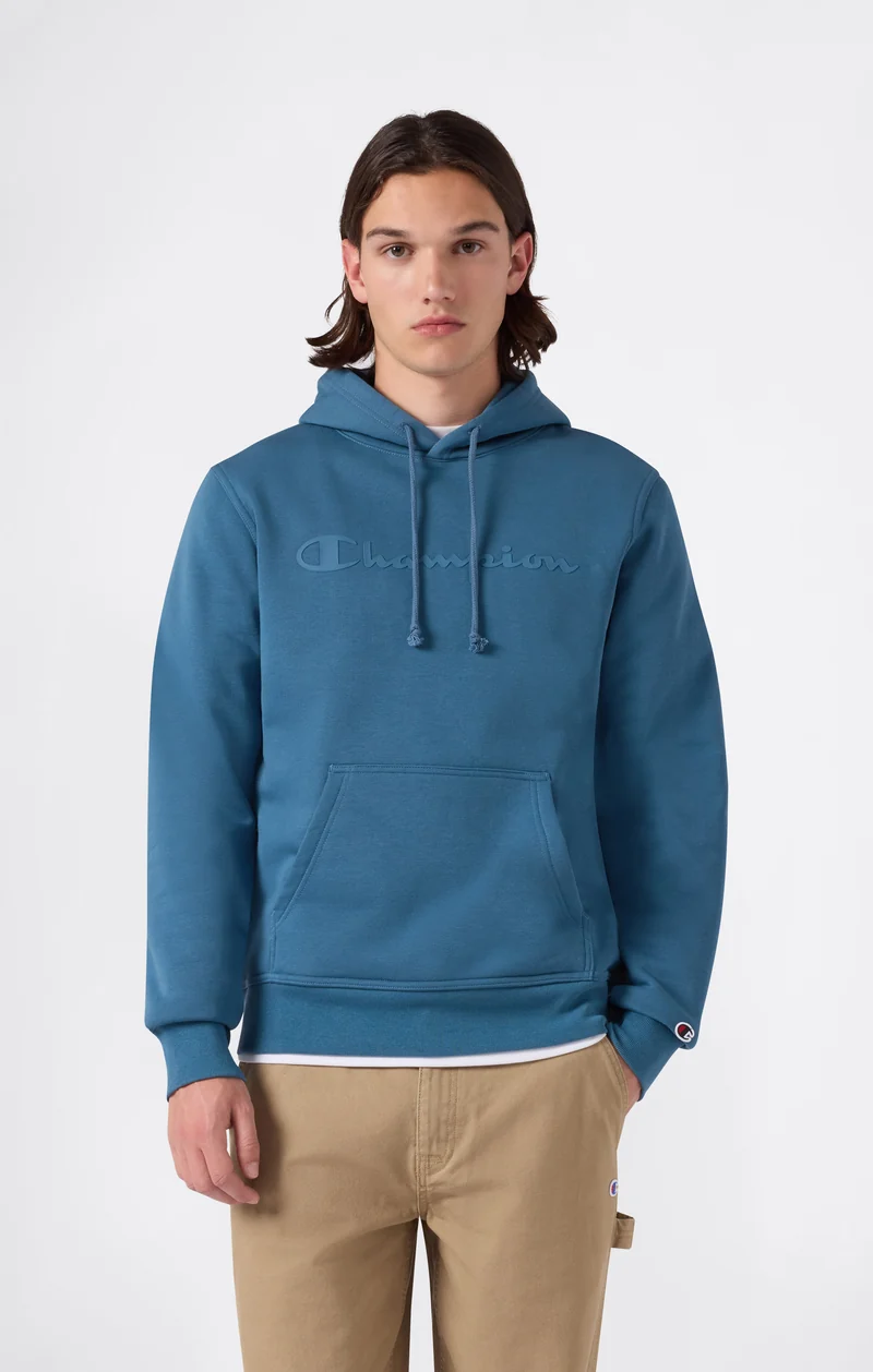 Men's Fleece Hoodie with Brushed Interior and Maxi Logo