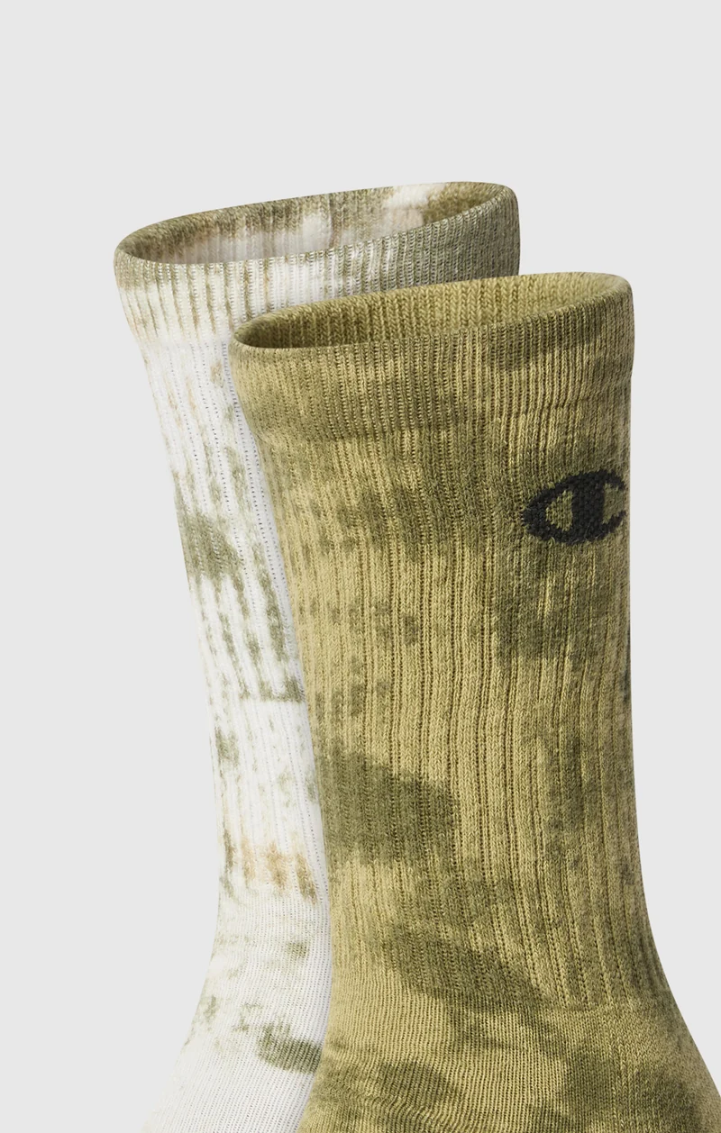 2-Pack Allover Crew Socks with Logo