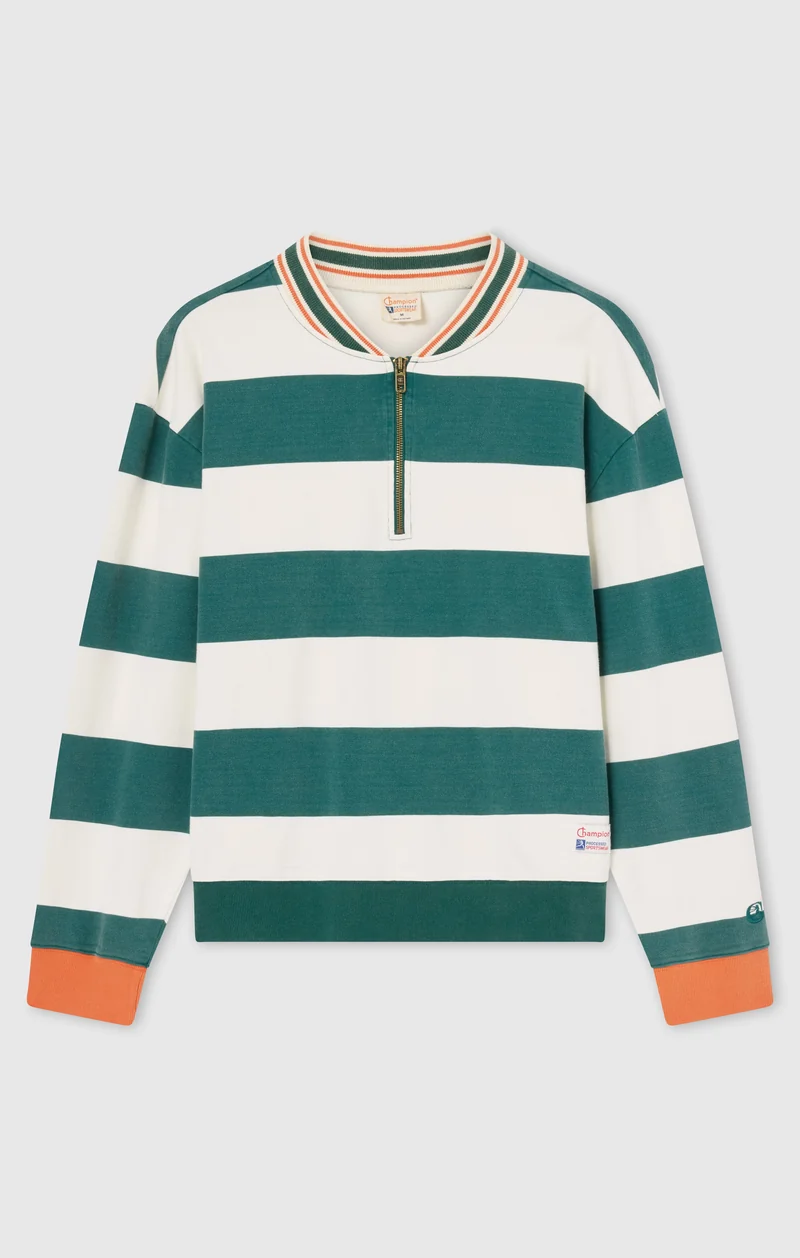 Men’s Striped Long Sleeve Polo Shirt Modern Ametora