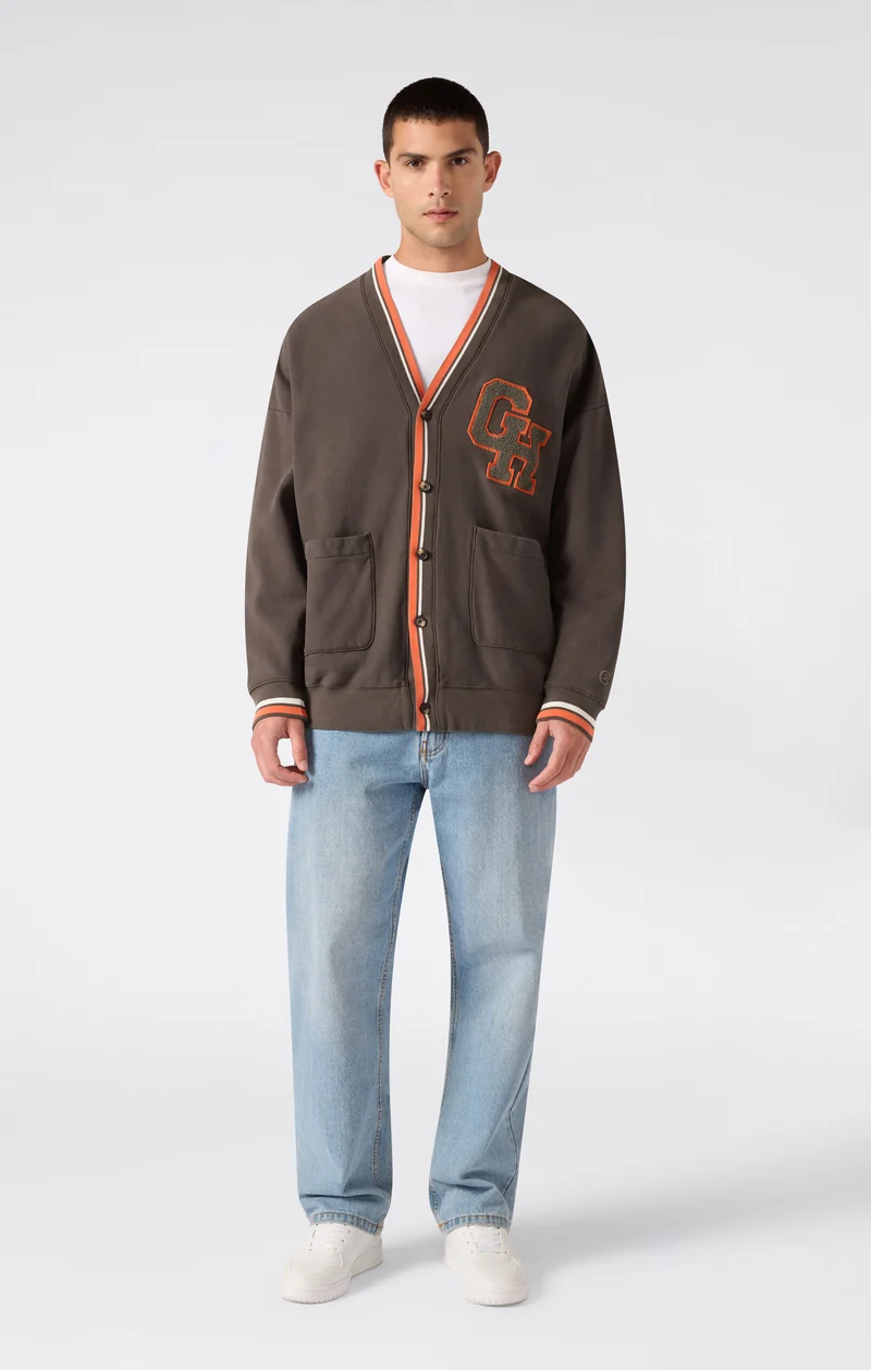 Men’s Reverse Weave Cardigan Sweatshirt Modern Ametora