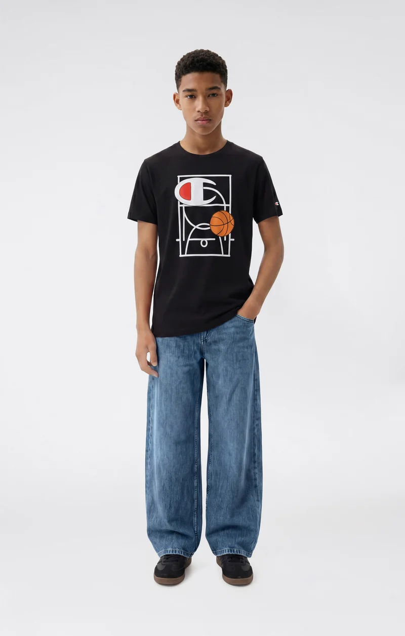 Boys' T-Shirt with Basketball Graphic