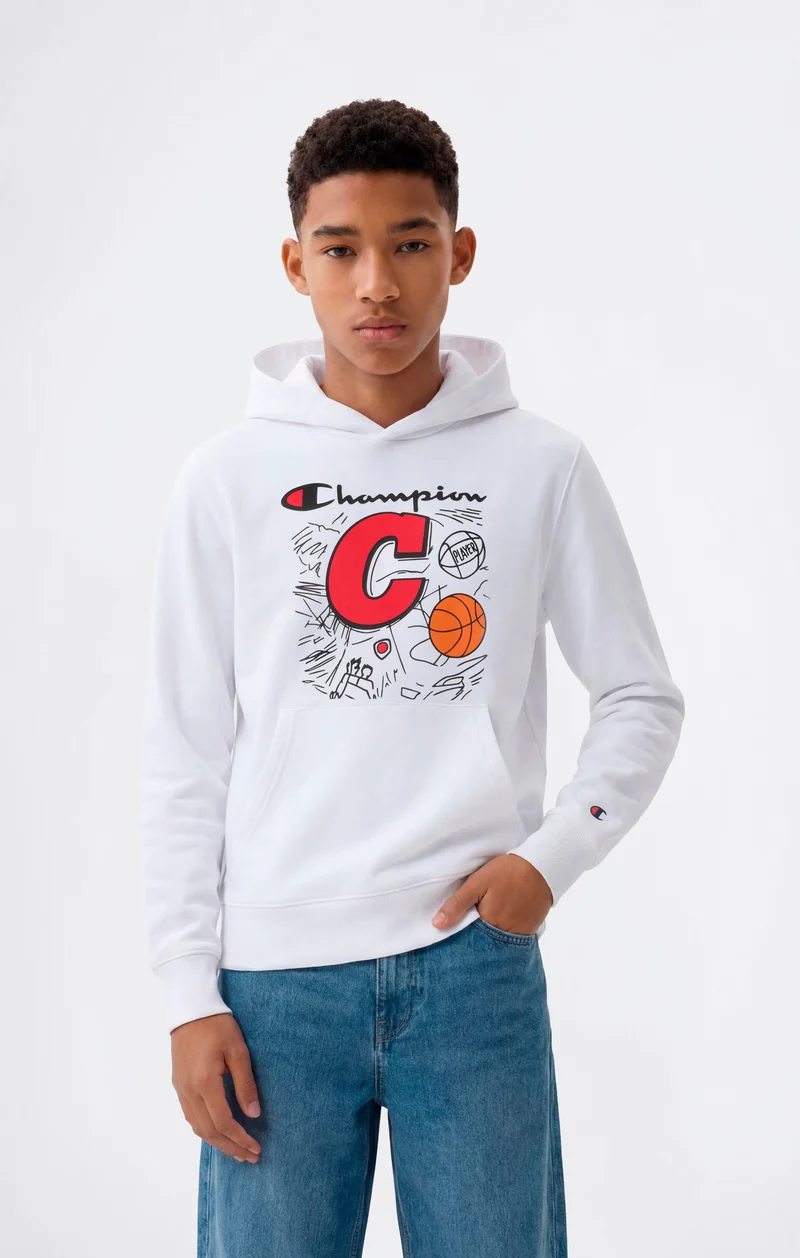 Boys' Hoodie with Basketball Graphic and Brushed Inside
