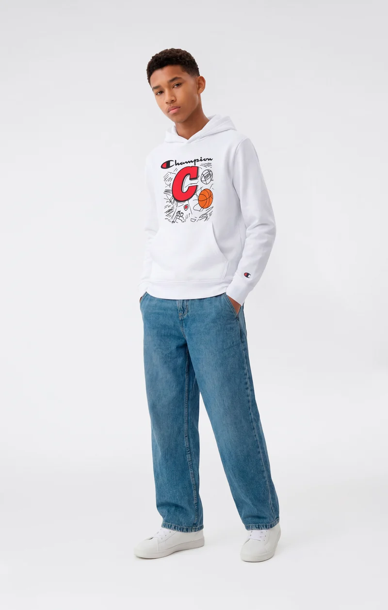 Boys' Hoodie with Basketball Graphic and Brushed Inside