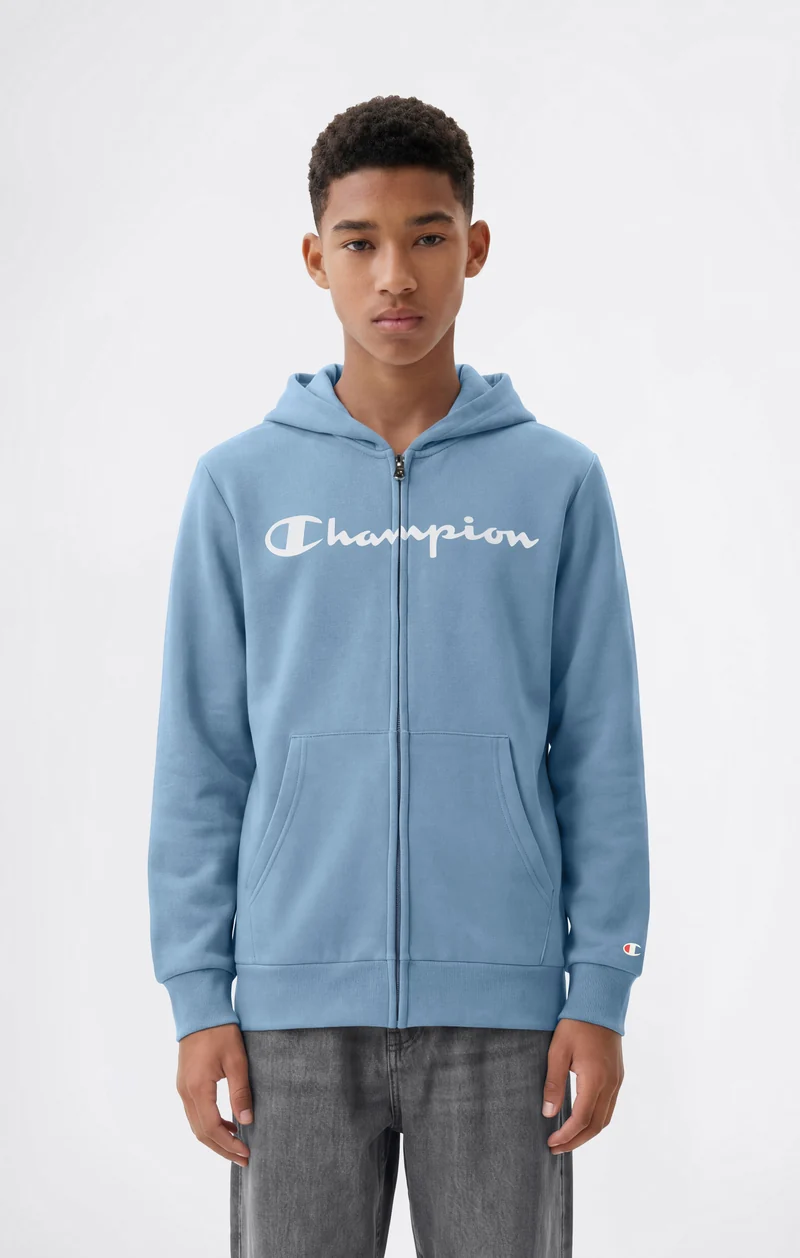 Boys' Fleece Full Zip Hoodie Script Logo