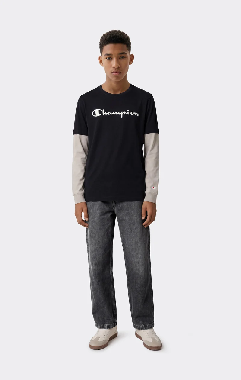 Boys' Long Sleeve T-Shirt Script Logo