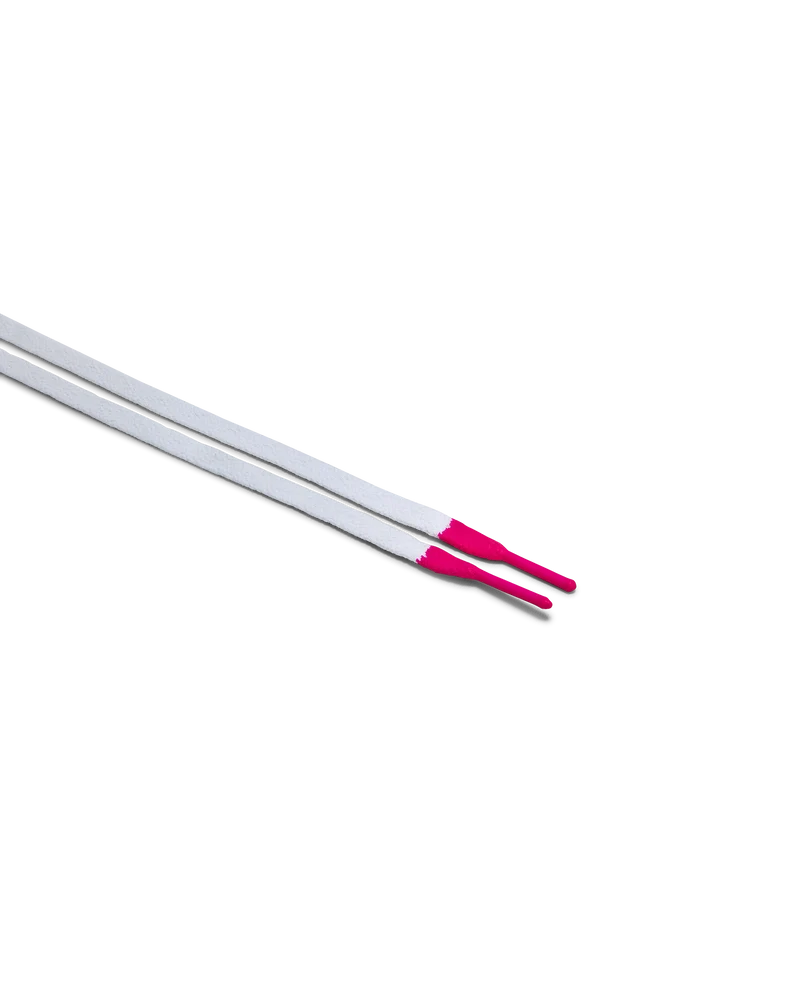 Women’s Laces in Cotton, White Neon Fuchsia