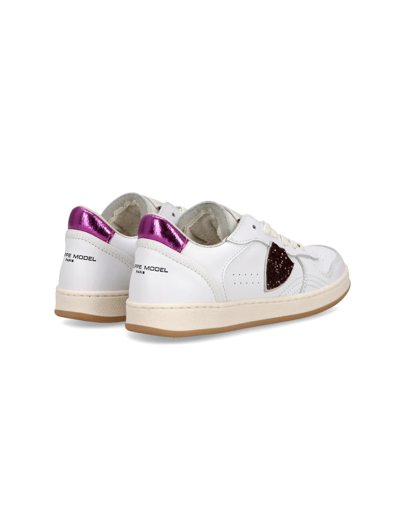 Sneakers Pgal Kids, White Metallic Fuchsia