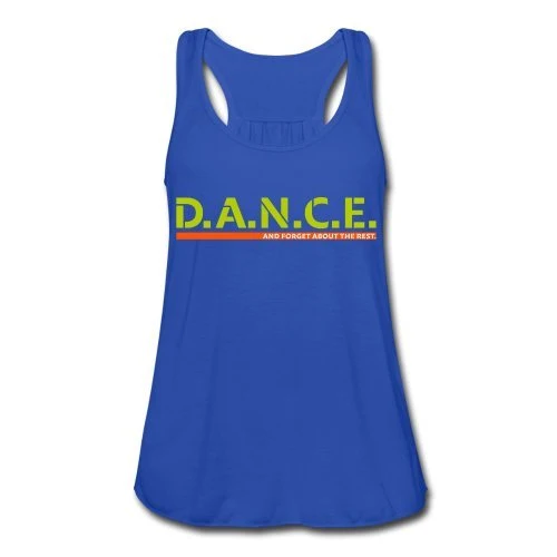 Damen Tank Top mit modischem Detail: "D.A.N.C.E." – Royalblau