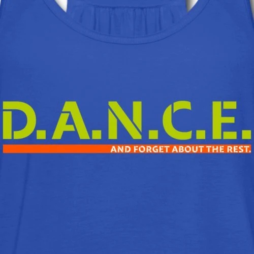 Damen Tank Top mit modischem Detail: "D.A.N.C.E." – Royalblau