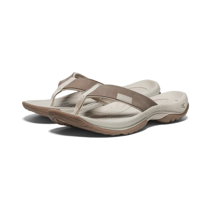 Kona Leder Flip-Flop für Damen | Brindle/Silver Birch
