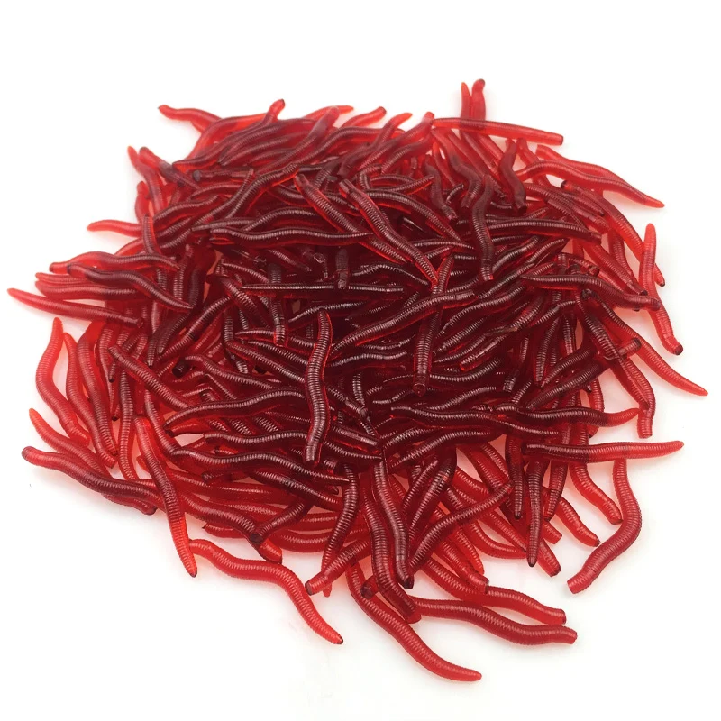 Red Earthworm Silicone Bait