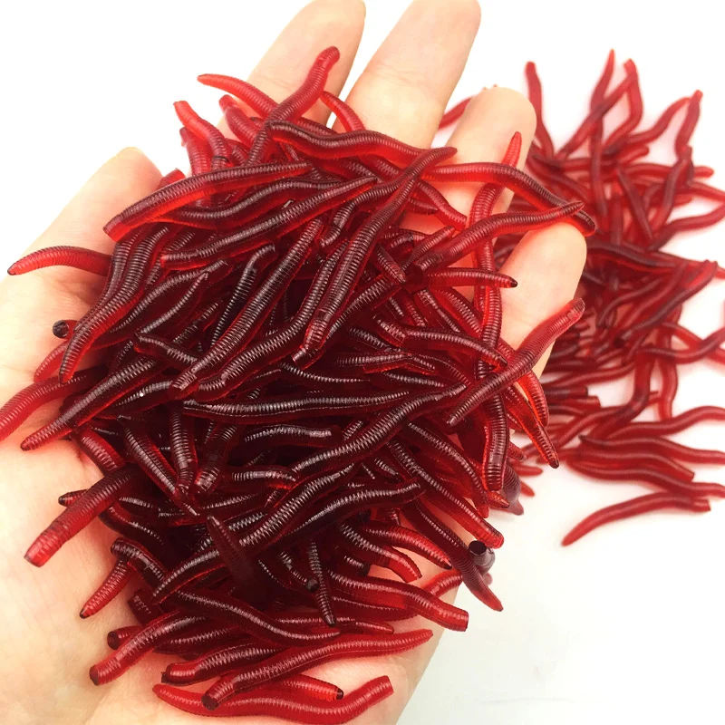 Red Earthworm Silicone Bait