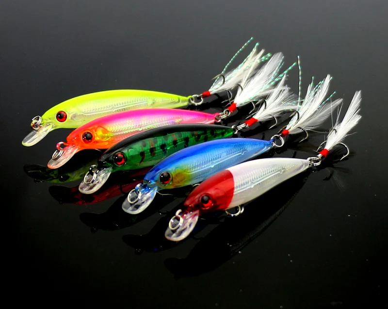 Hard Bait With Feather Hooks
