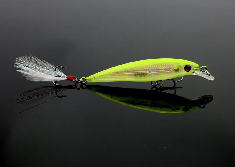 Hard Bait With Feather Hooks
