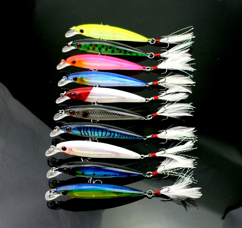 Hard Bait With Feather Hooks