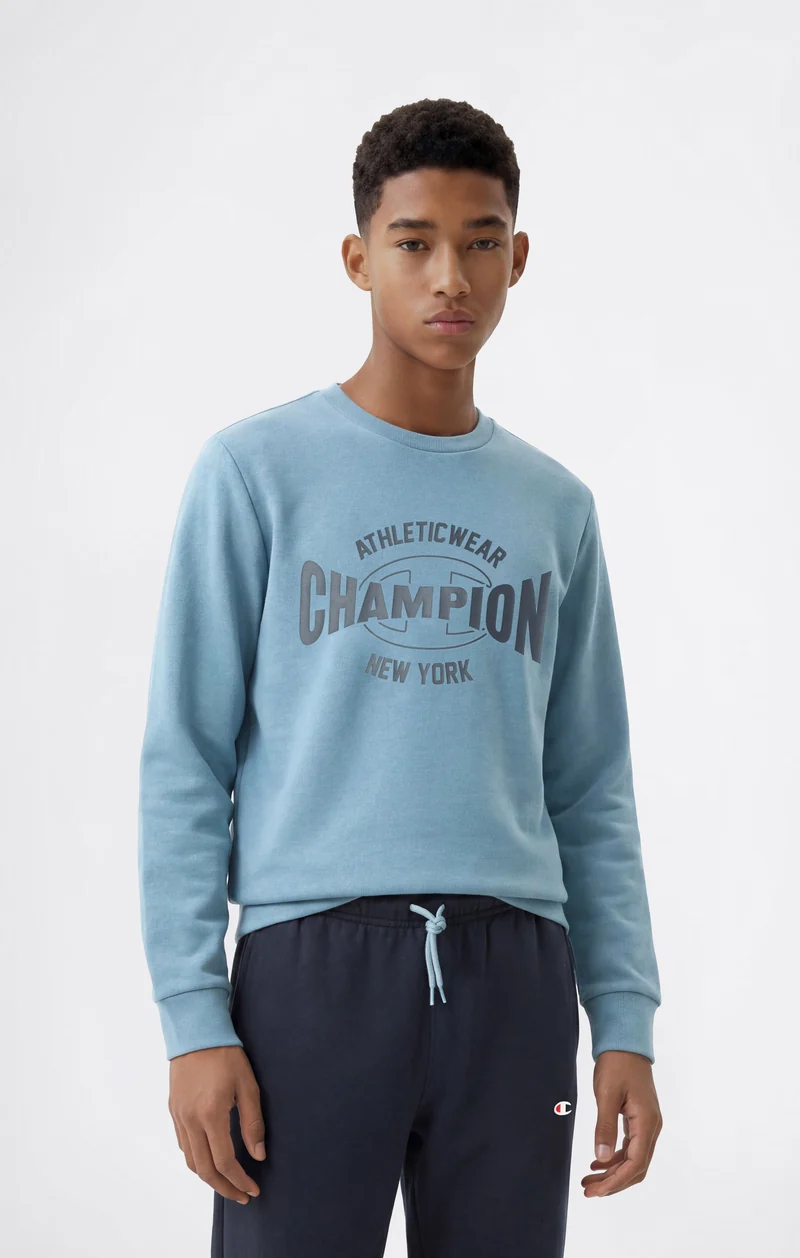 Boys' Crew Neck Tracksuit with Logo and Brushed Inside