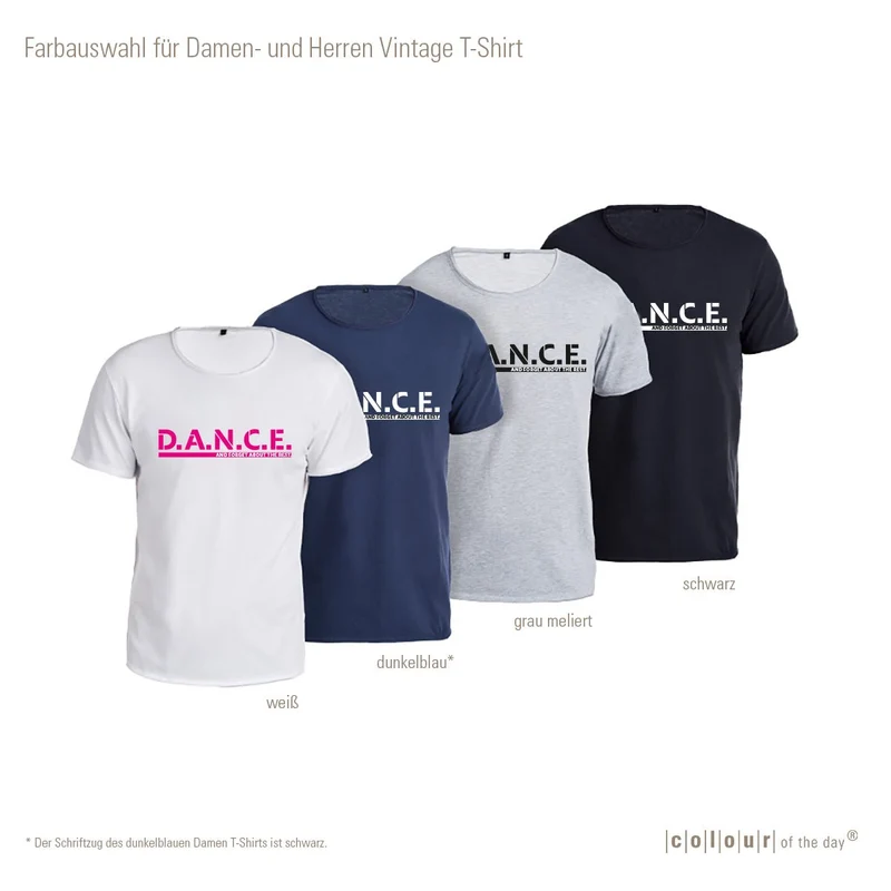Herren Vintage T-Shirt: "D.A.N.C.E." – Navy