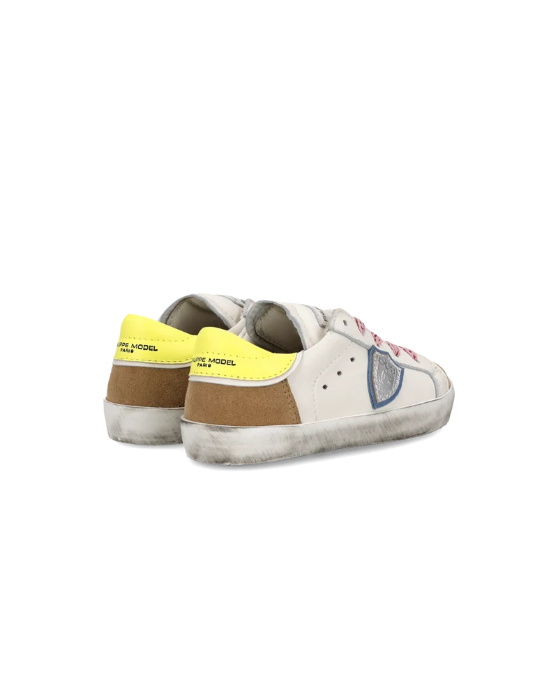 Sneaker Prsx Baby, White Cognac Neon Yellow