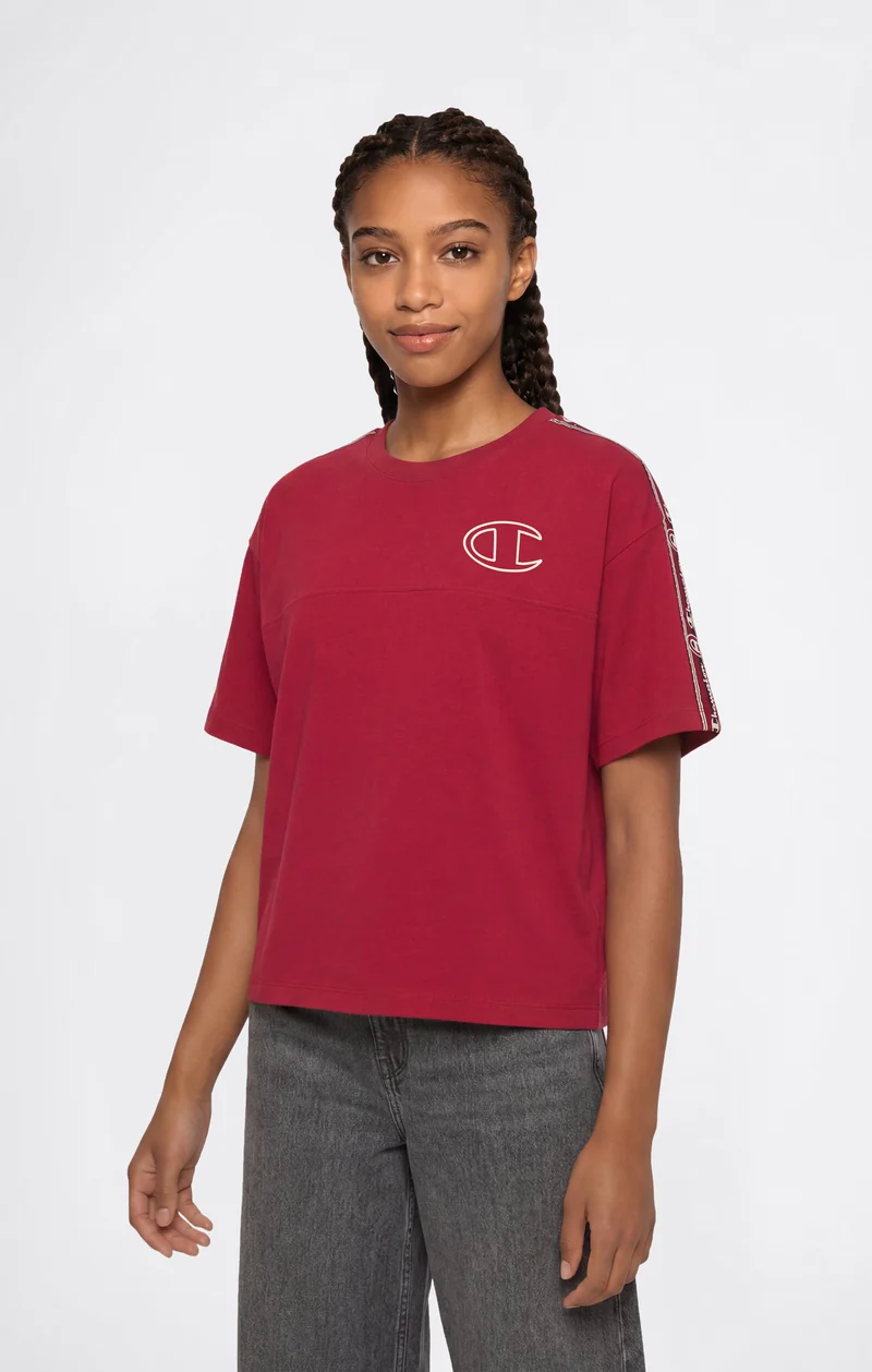 Girls’ Oversized Cotton T-Shirt with Tape