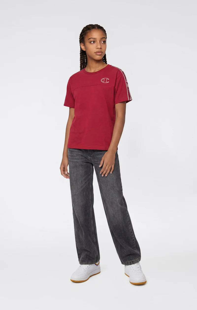 Girls’ Oversized Cotton T-Shirt with Tape