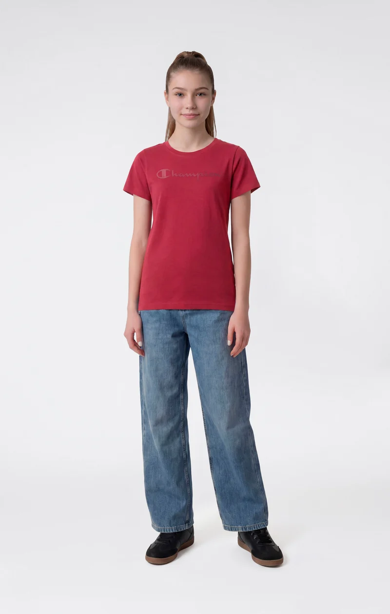 Girls’ Cotton T-Shirt with Maxi Logo