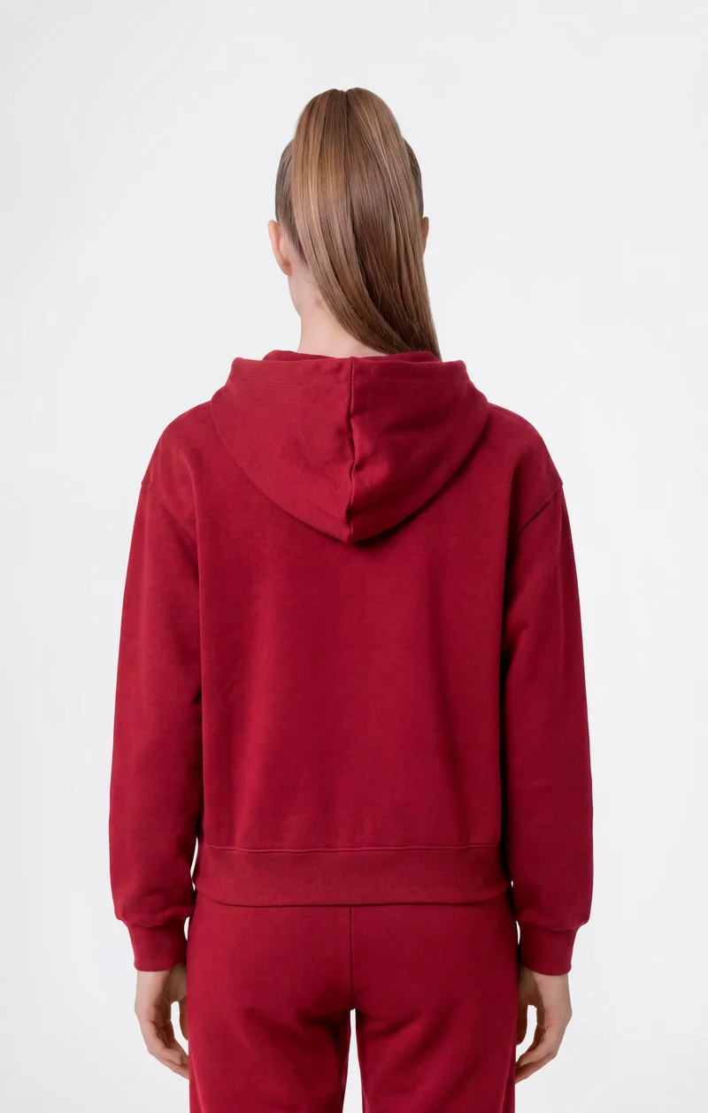 Girls’ Hooded Sweatshirt with Maxi Logo and Brushed Interior