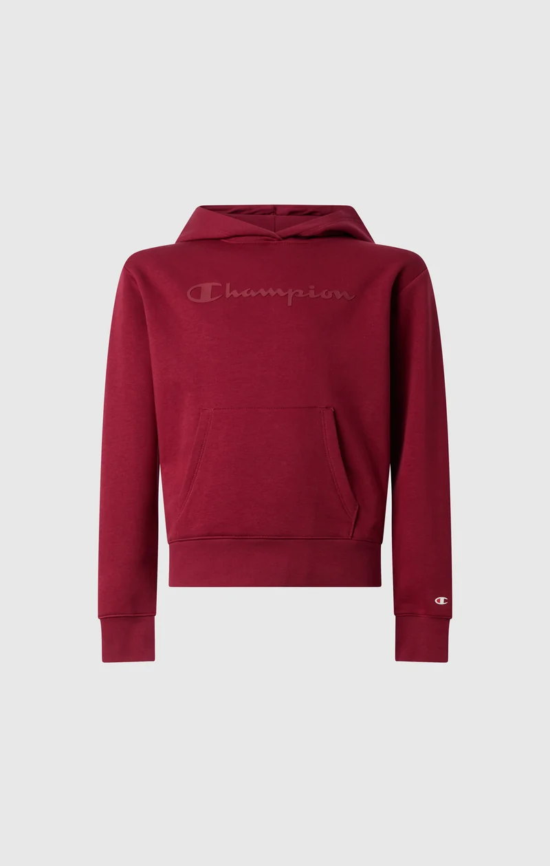 Girls’ Hooded Sweatshirt with Maxi Logo and Brushed Interior
