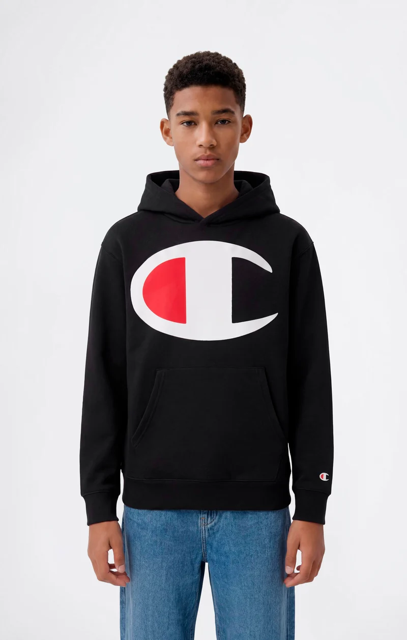 Boys' Hoodie with Maxi Logo and Brushed Inside