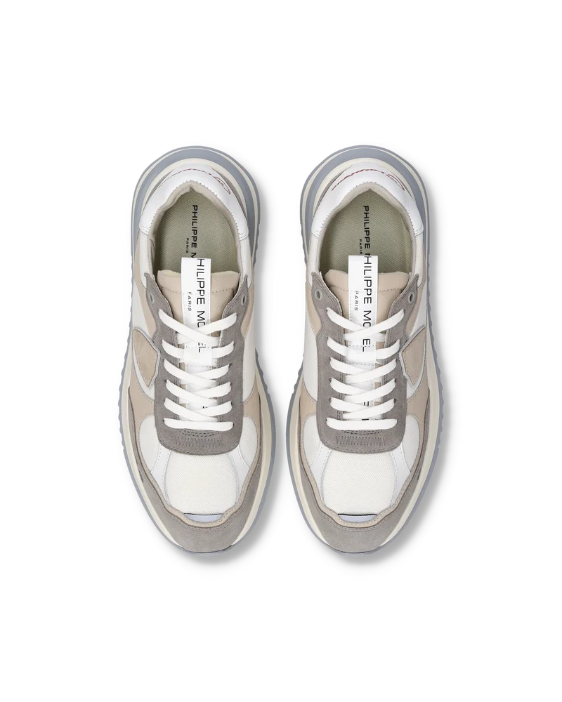 Sneaker Olympique Men, White Grey Beige