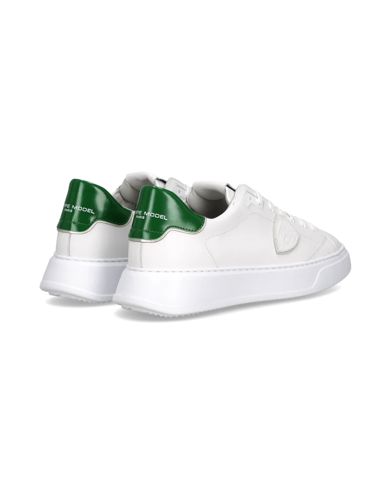 Sneakers Temple Men, White Bottle Green