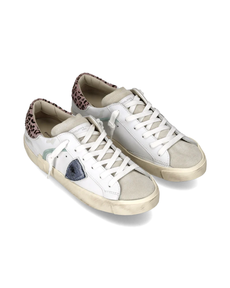 Sneakers Prsx Women, White Light Blue Animal-Print