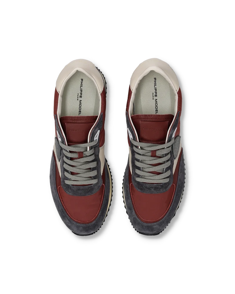 Sneakers Blville Men, Anthracite Grey Burgundy Ivory