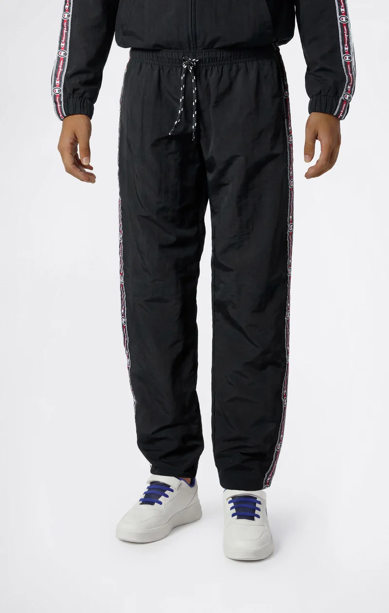 Boys’ Nylon Trousers with Tape and Straight Hem