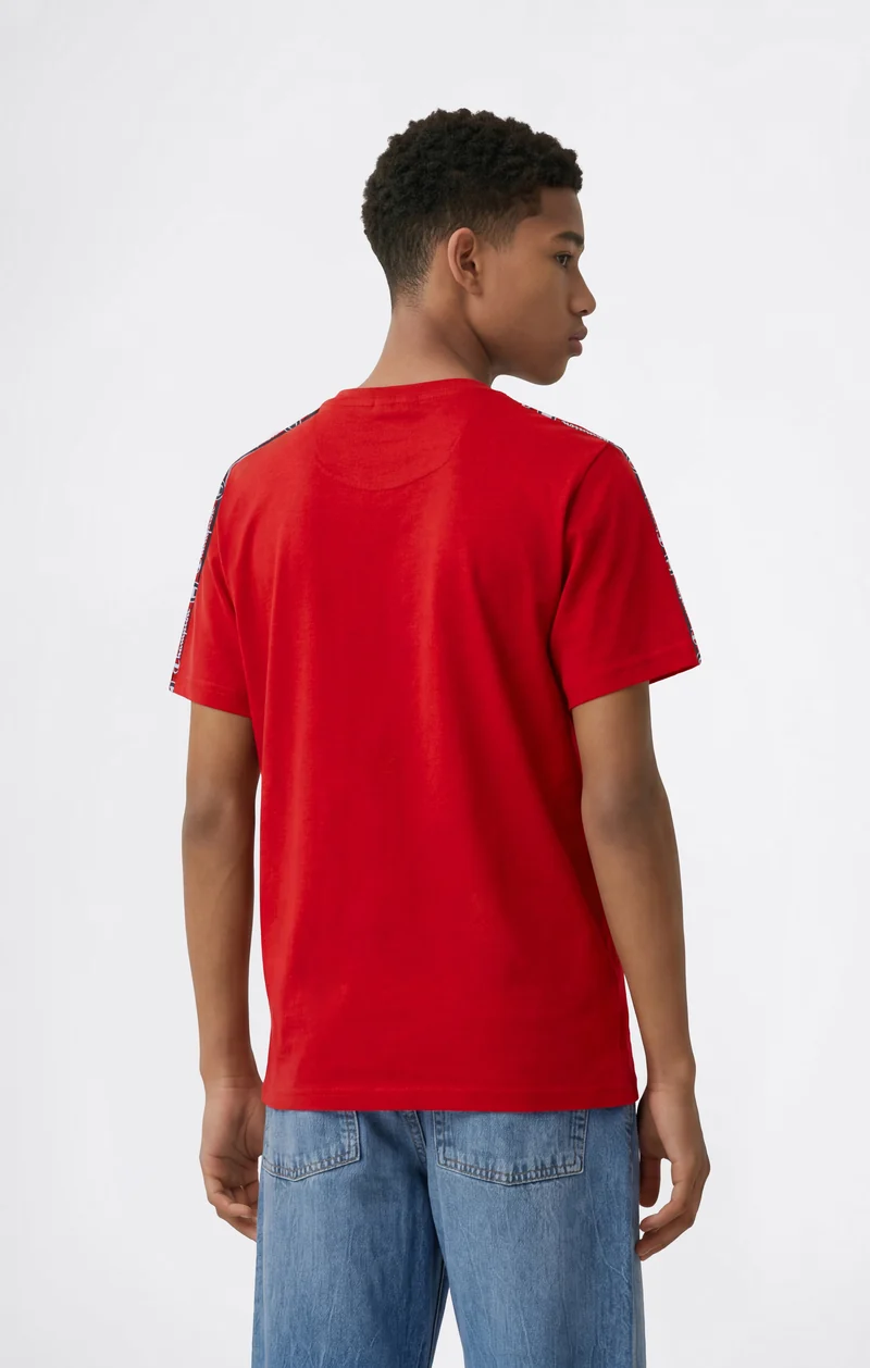 Boys’ Cotton T-Shirt with Tape and Maxi C Logo