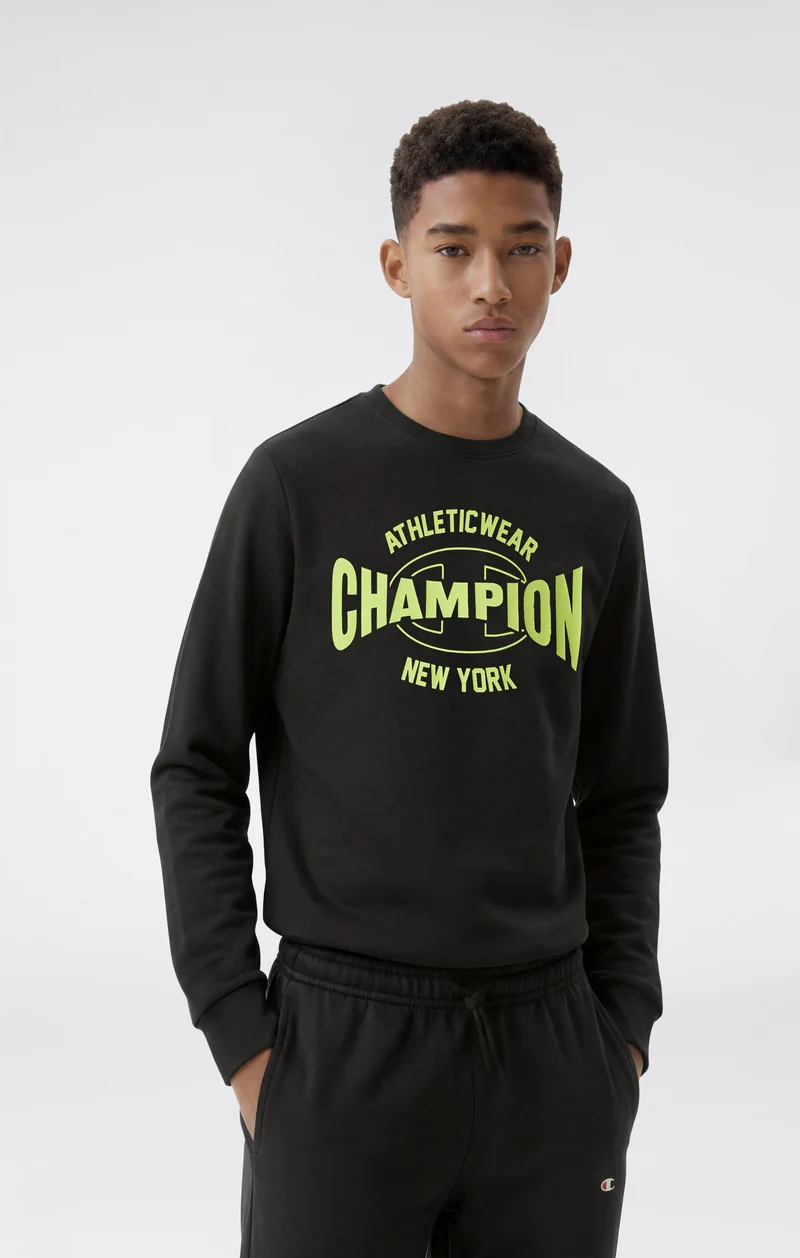 Boys' Crew Neck Tracksuit with Logo and Brushed Inside