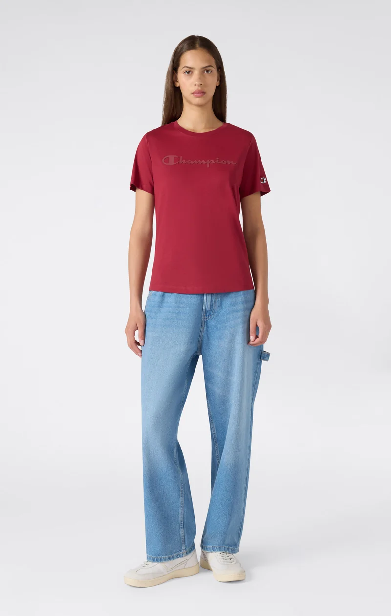 Women’s Slim Cotton T-Shirt with Maxi Logo