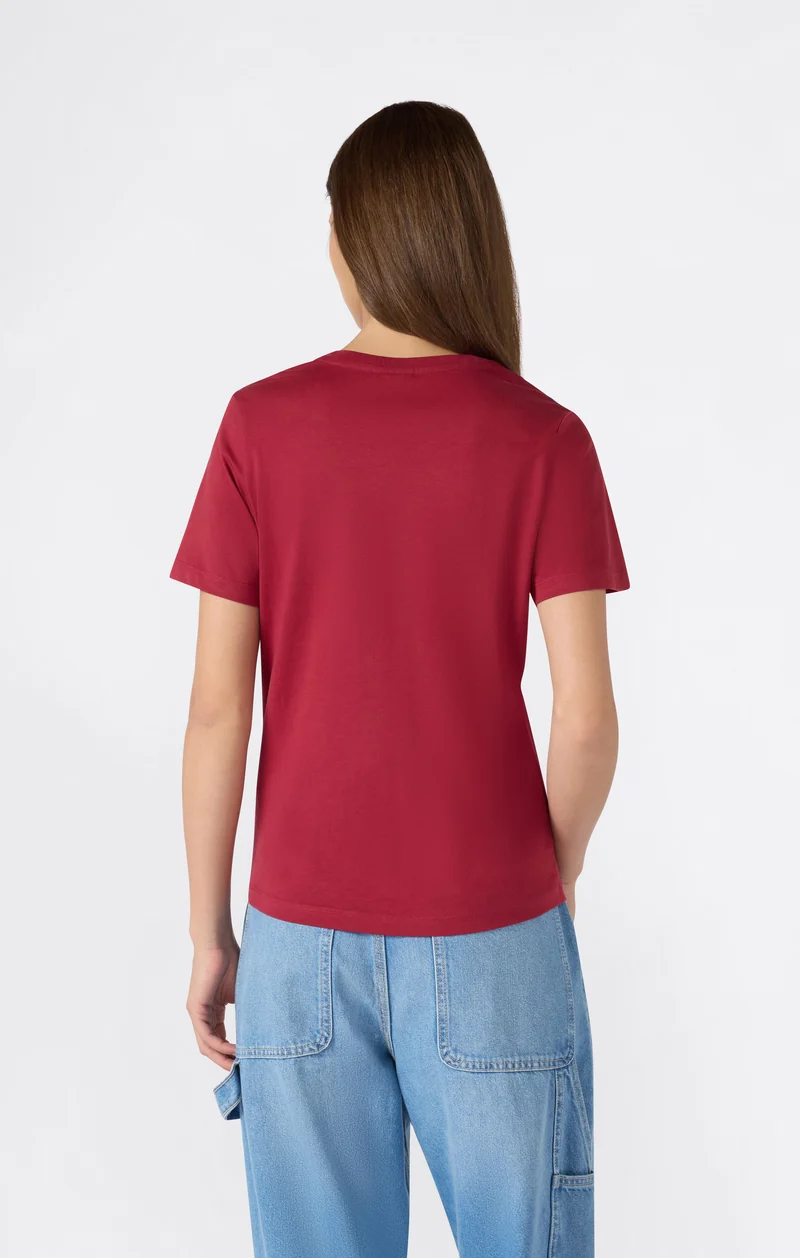Women’s Slim Cotton T-Shirt with Maxi Logo