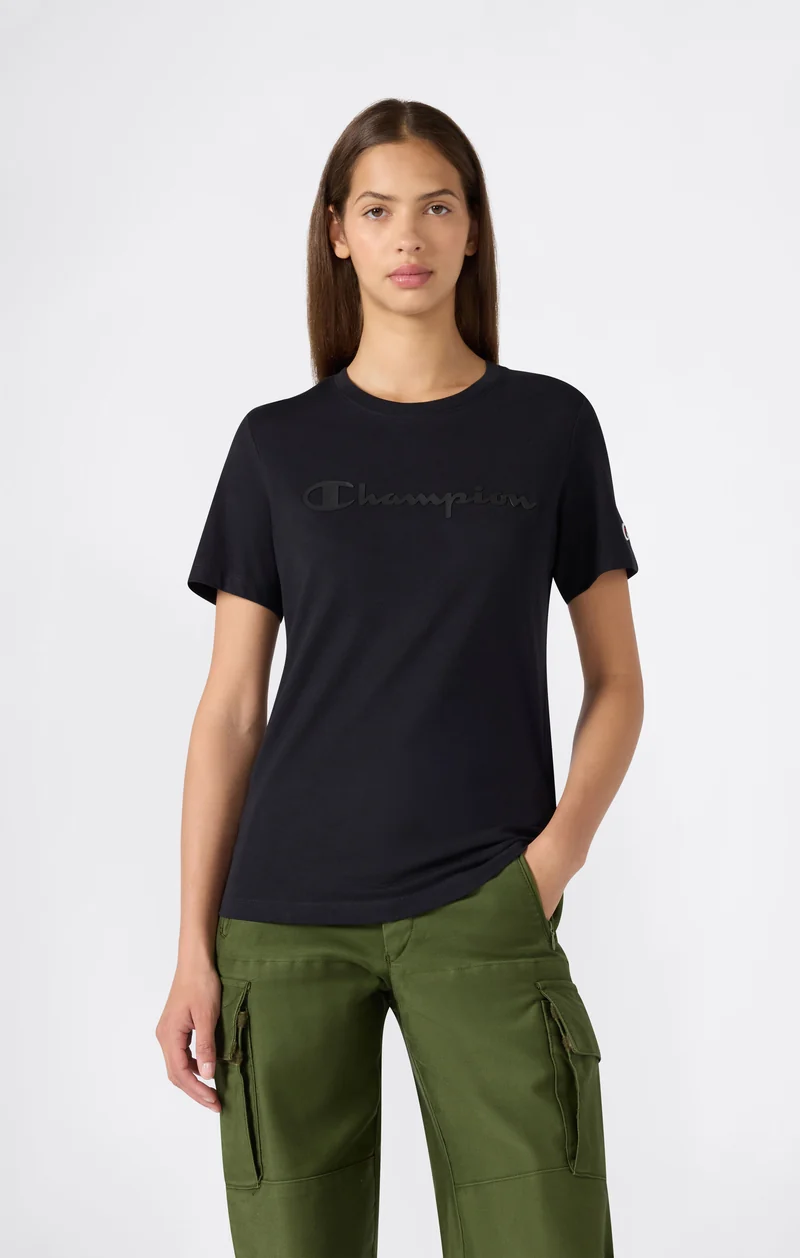 Women’s Slim Cotton T-Shirt with Maxi Logo