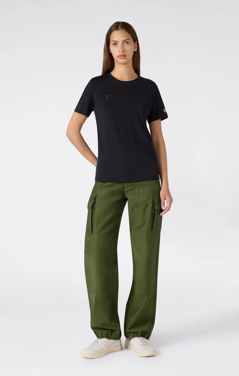 Women’s Slim Cotton T-Shirt with Maxi Logo