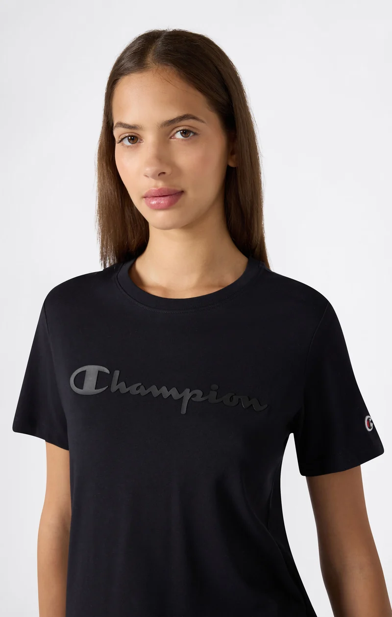 Women’s Slim Cotton T-Shirt with Maxi Logo
