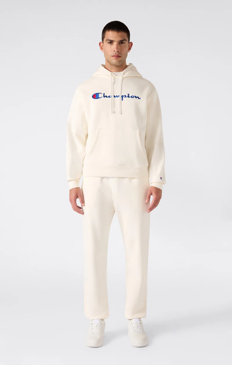 Men’s Hooded Sweatshirt with Maxi Logo and Brushed Interior