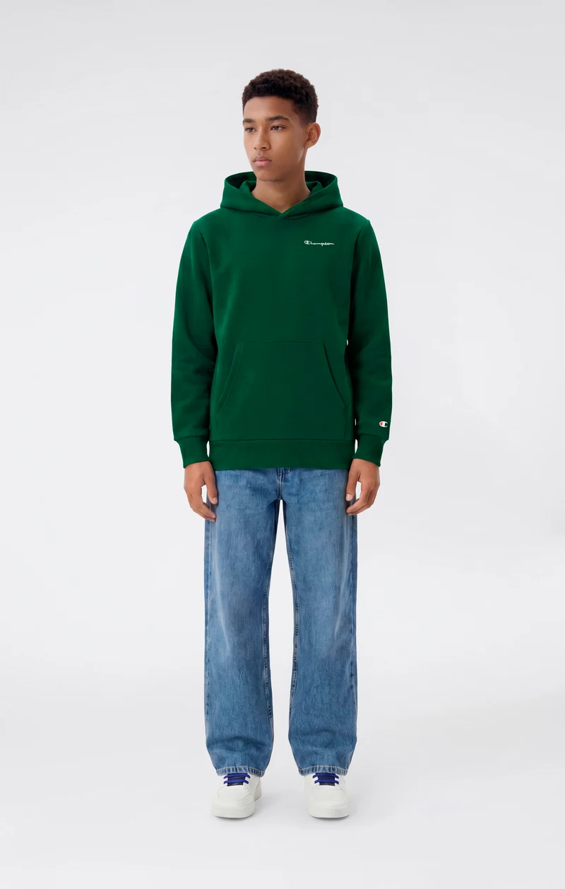 Boys’ Fleece Hoodie with Small Embroidered Logo Icons