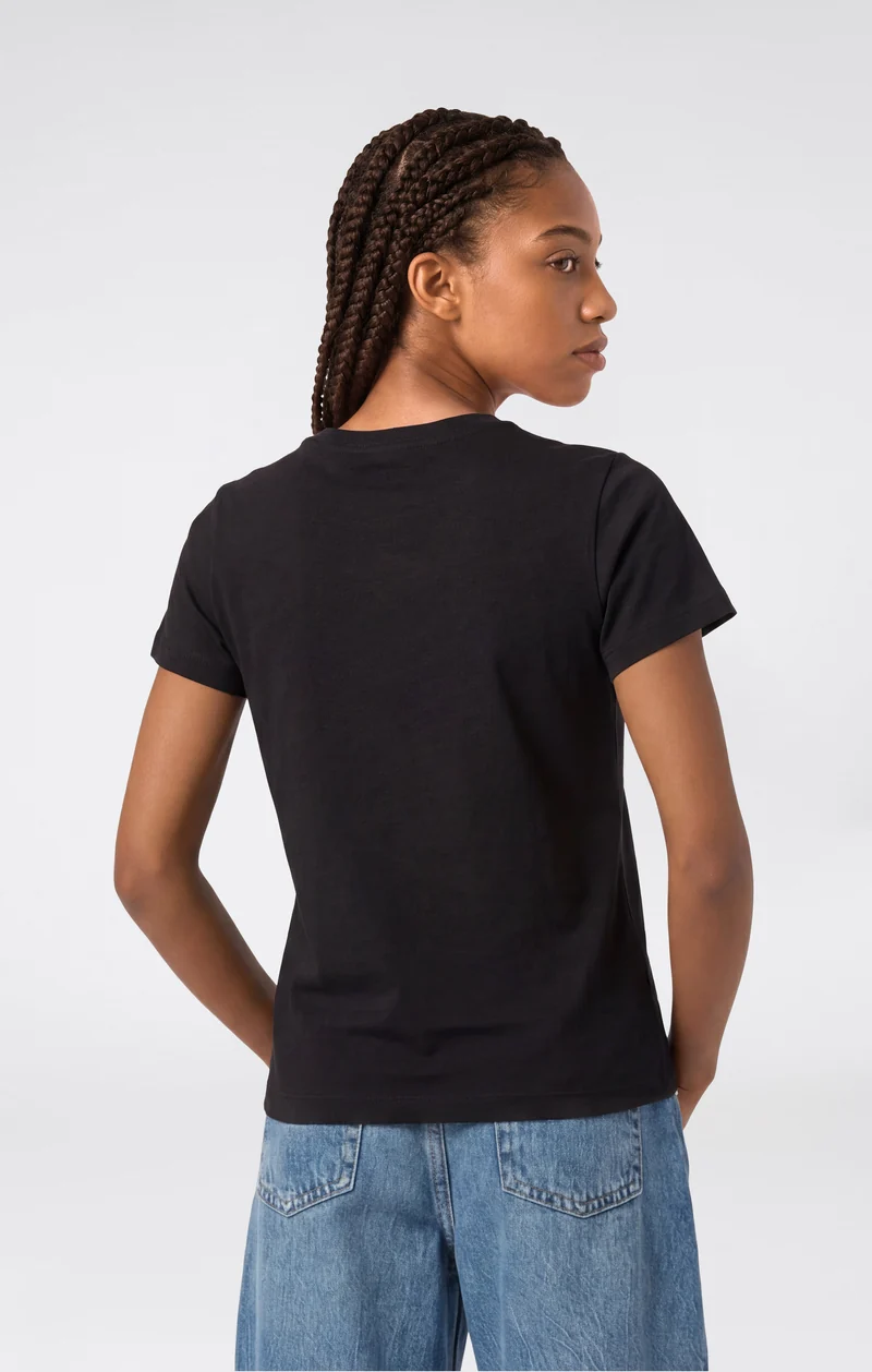 Girls’ Cotton T-Shirt with Maxi Logo