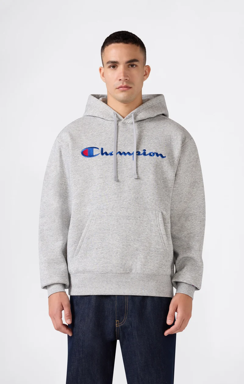 Men’s Hooded Sweatshirt with Maxi Logo and Brushed Interior