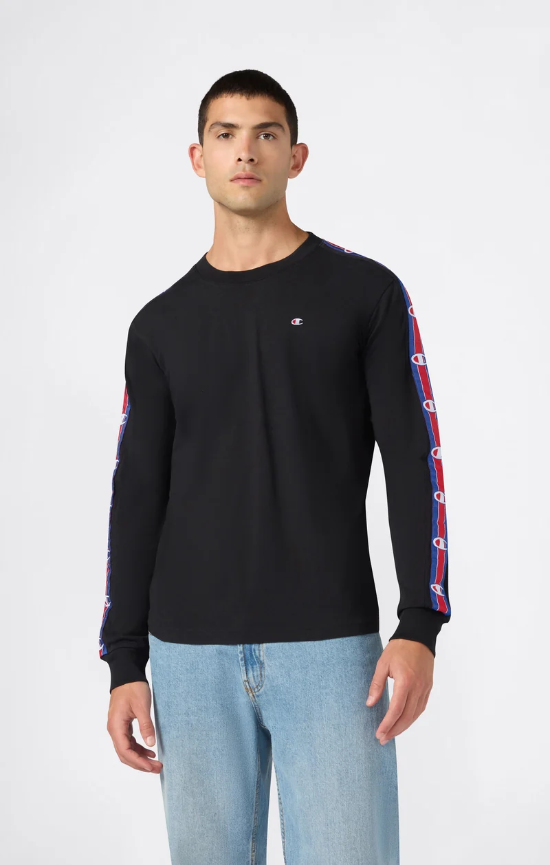 Men’s Heavyweight Long Sleeve T-Shirt with Logo Tape