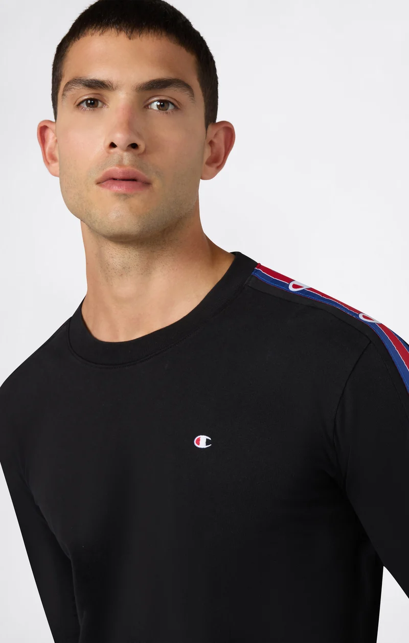 Men’s Heavyweight Long Sleeve T-Shirt with Logo Tape