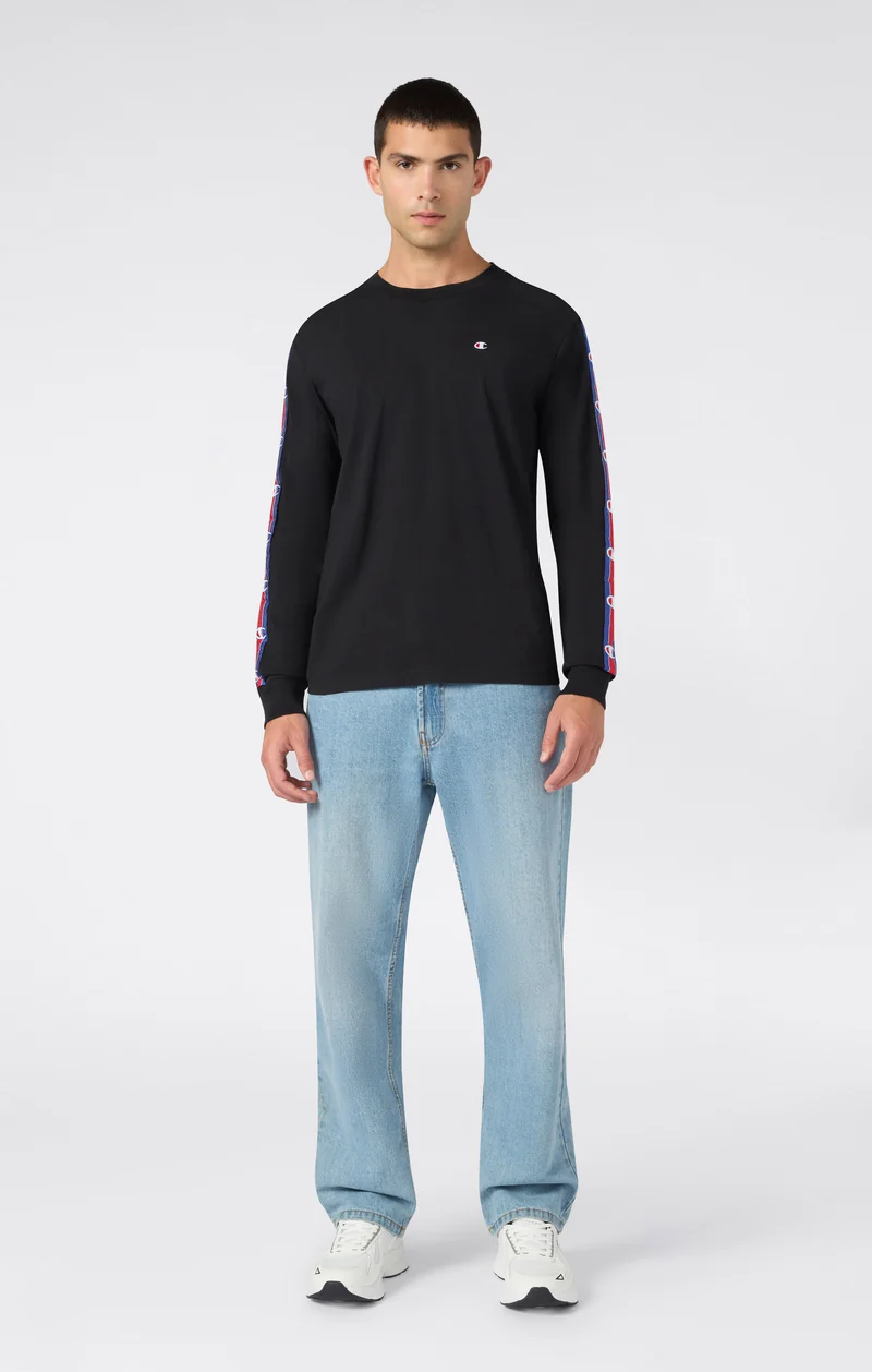 Men’s Heavyweight Long Sleeve T-Shirt with Logo Tape