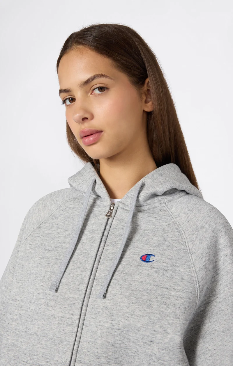Women’s Full-Zip Hooded Sweatshirt with C Logo and Brushed Interior