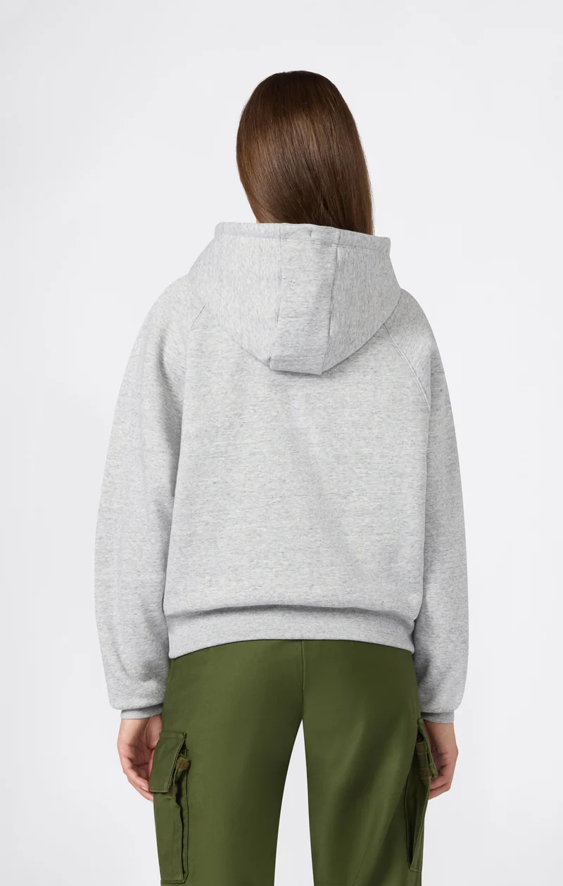 Women’s Full-Zip Hooded Sweatshirt with C Logo and Brushed Interior