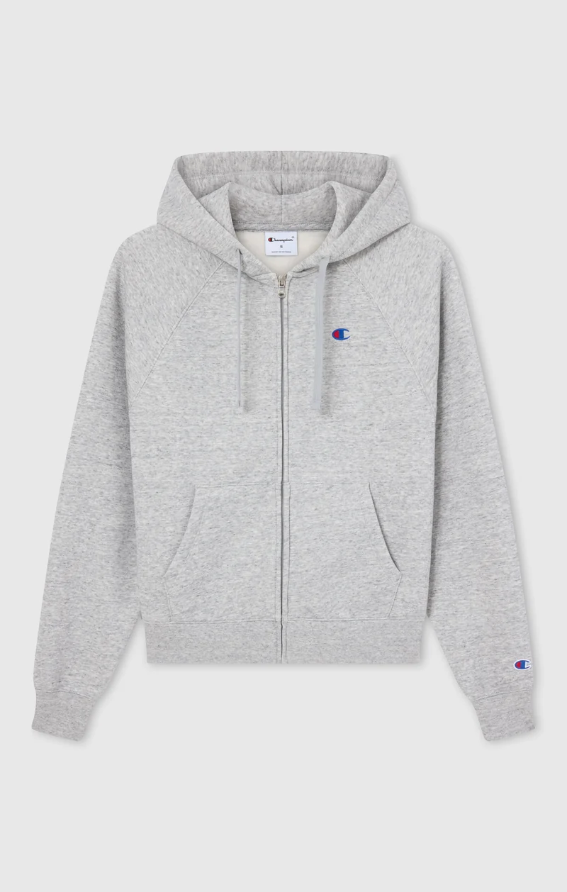Women’s Full-Zip Hooded Sweatshirt with C Logo and Brushed Interior